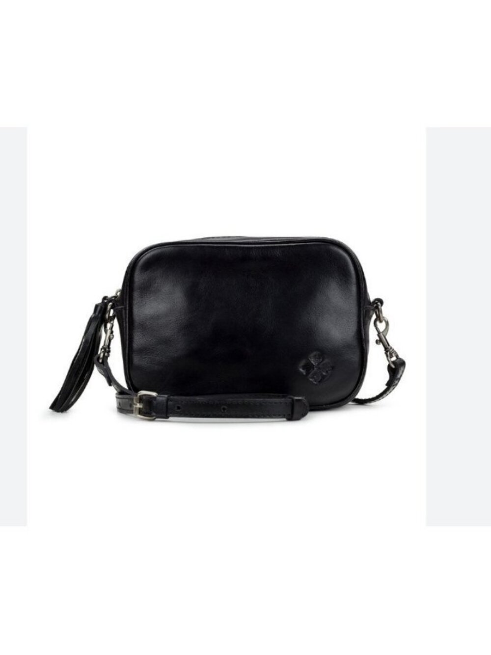 PATRICIA NASH Josie smooth leather tassel camera crossbody bag + Dust bag -BLACK